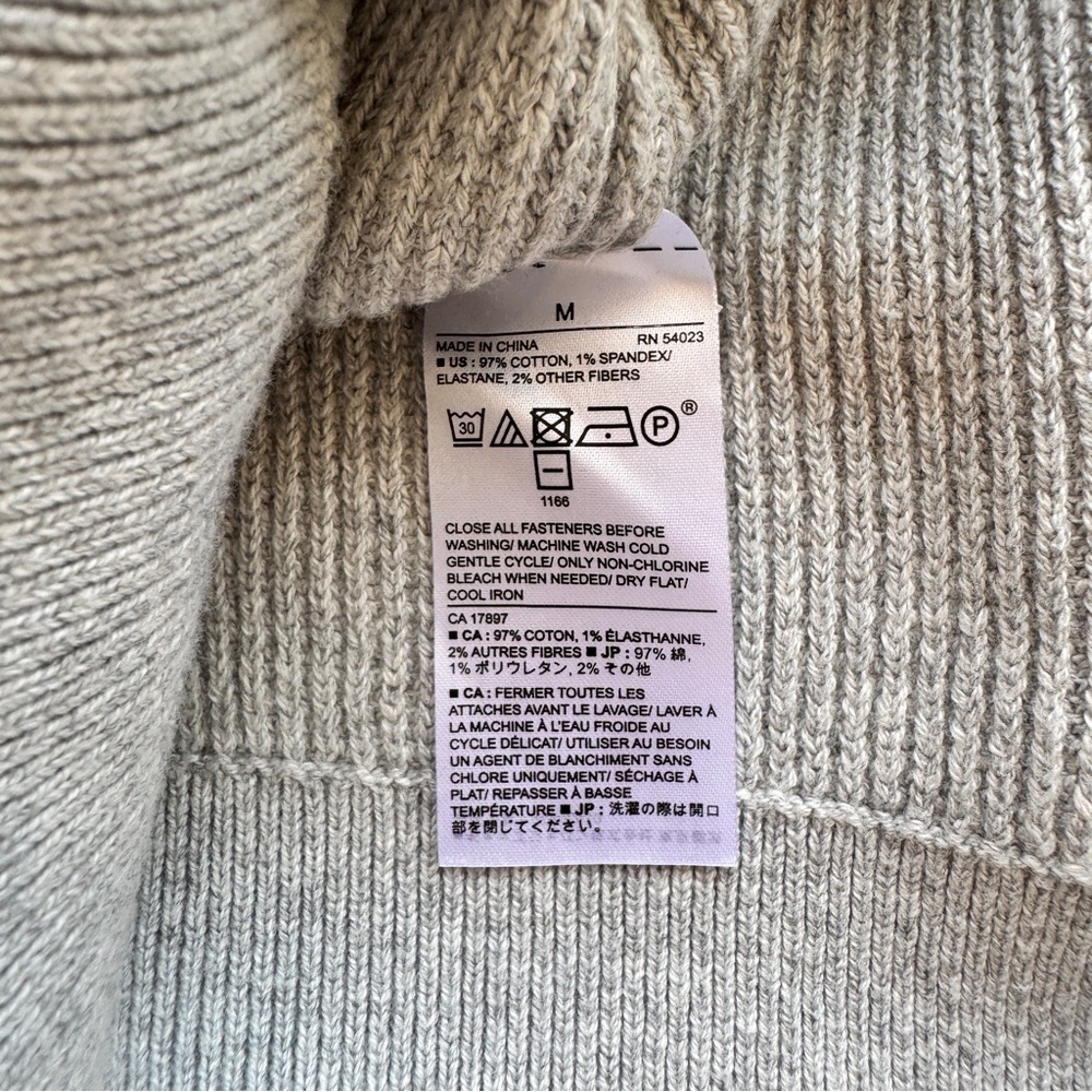 Banana Republic - Buttoned Shawl Collar Knit Sweater in Gray - Picture 4 of 4